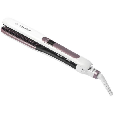 Placa de par SF7510F0 Brush&amp;amp;amp;Straight Premium Care, LCD, 130 - 200 &amp;deg;C, placi mobile, ionizare, Cashmere Keratin, alb/mov foto