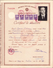 HST PM128 Certificat absolvire liceu seral București 1953 foto