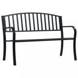 Cumpara ieftin Bancă de grădină, negru, 125 cm, oțel