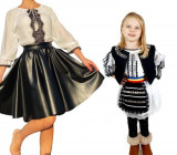 Set rochii Mama si Fiica , 73 Rochie cu motive traditionale si Costumas fetita, Ie Traditionala