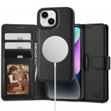 Husa Tech-Protect Wallet Wallet MagSafe pentru Apple iPhone 15 Negru, Silicon