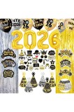 Set de decorațiuni pentru Revelion 2026 cu sclipici, 77 bucăți