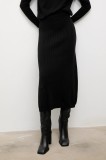 Answear.LAB fusta de casmir culoarea negru, midi, evazati