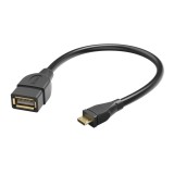 Cumpara ieftin Adaptor Hama OTG, USB 2.0 - MicroUSB, 15 cm, Negru