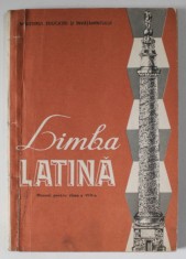 LIMBA LATINA , MANUAL PENTRU CLASA A VIII -A de VIORICA BALAIANU si CONSTANIN MARINICA , 1989