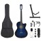 Set chitară acustică cu egalizator, 12 piese 6 corzi, albastru