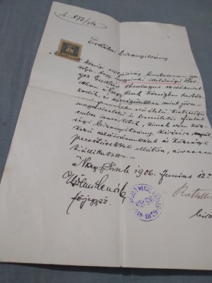 ACT VECHI 1879 TIMBRAT STAMPILAT SI SEMNAT foto