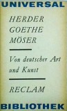 Herder Goethe Moser - Von deutscher Art und Kunst