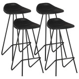 Cumpara ieftin Scaune de bar, 4 buc., negru, piele naturala