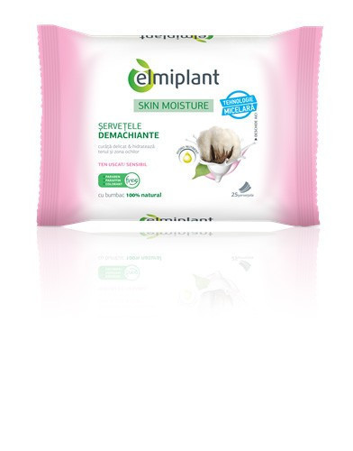 Servetele demachiante Skin Moisture (ten uscat &amp; sensibil), 25buc, Elmiplant