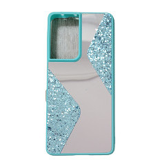 Husa silicon oglinda si sclipici ( glitter) Samsung Galaxy S21 Ultra , Verde