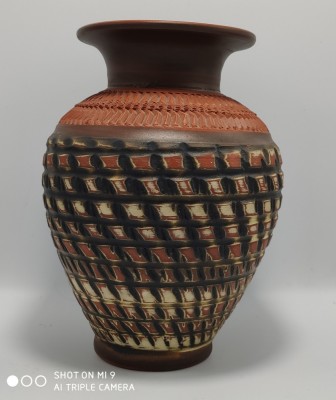 LICHIDARE ! Vaza din ceramica, anul 1956, curent Op-art - foto