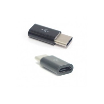 ADAPTOR MICROUSB - MICROUSB TYPE-C NEGRU BULK foto