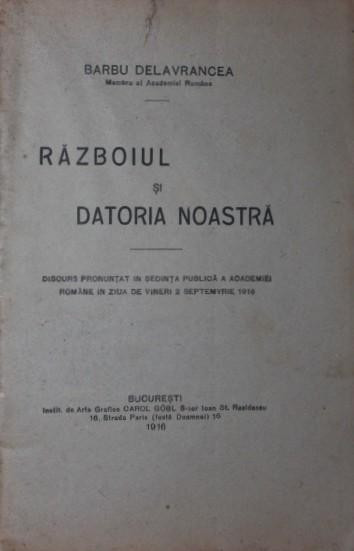 RAZBOIUL SI DATORIA NOASTRA