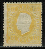 Portugal 1871 King Luis I 10 Rs K.12 1/2 Mi.35B MH MNG AM.575, Nestampilat