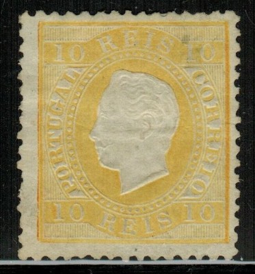 Portugal 1871 King Luis I 10 Rs K.12 1/2 Mi.35B MH MNG AM.575 foto