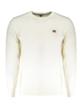 Cumpara ieftin Pulover bărbați cu decolteu la baza g&acirc;tului, cu logo, Regular Fit, Alb, 2XL