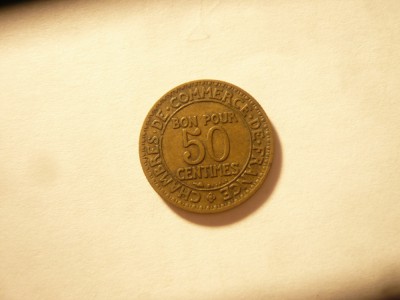 Moneda 50 centime Franta 1923 , bronz , cal. F.Buna foto
