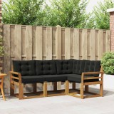 vidaXL Set de canapele de exterior cu pernă 4 pcs Natural și Negru 3368619