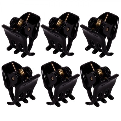Set Clame Păr, 6 Buc, Negru, Dimensiune 1cm, Plastic foto