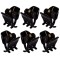 Set Clame Păr, 6 Buc, Negru, Dimensiune 1cm, Plastic