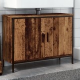 vidaXL Dulap Chiuveta Baie Lemn Prelucrat Maro 80x30x60 cm - Corp Baie Inferior, Mobilier Baie, Montaj Chiuveta