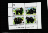 Republica Centrafricana 2015-WWF,Fauna,Gorila,Bloc 4,MNH,Mi.5460-5463KB I, Nestampilat