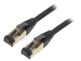 Patch cord Cat 8 negru 0,25m LSZH