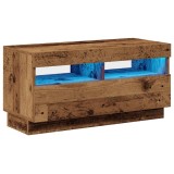 Cumpara ieftin Dulap TV cu lumini LED lemn vechi 80x35x40 cm lemn prelucrat