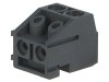 Regletă de conexiuni deconectabilă 5mm, 2 piste, unghi 90&deg; pentru instalații electrice
