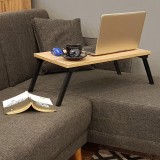 Cumpara ieftin Birou Laptop Pliabil Atlantis, Stejar, 60 x 25 x 35 cm