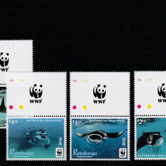 Rarotonga 2016-Fauna,WWF,Testoase,serie 4 valori cu vigneta WWF,MNH,Mi,50-53