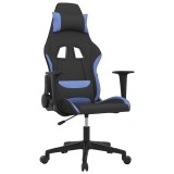 Cumpara ieftin Scaun de gaming cu masaj, negru si albastru, material textil