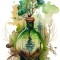 Sticker decorativ, Borcan, Verde, 85 cm, 8349ST-3