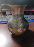 Mini vaza vintage din alama cu email
