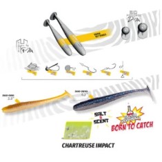 Shad Colmic Herakles Shad-Ow70 7cm Chartreuse Impact, 8buc/plic foto