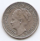 Olanda 10 Cents 1927 - Wilhelmina, Argint 1.4 g/640, 15 mm KM-163, Europa