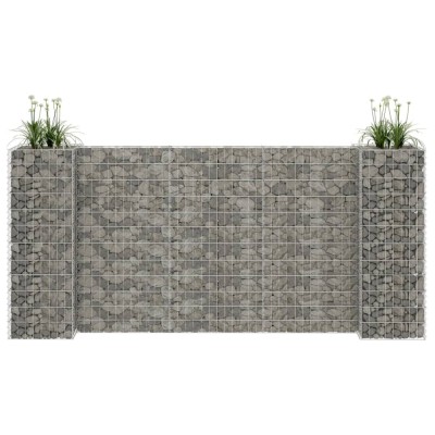 vidaXL Jardinieră gabion &amp;icirc;n formă de H, s&amp;acirc;rmă oțel, 260 x 40 x 120 cm 145662 foto