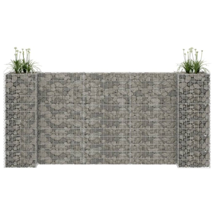 vidaXL Jardinieră gabion &icirc;n formă de H, s&acirc;rmă oțel, 260 x 40 x 120 cm 145662