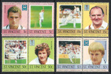 St Vincent 1985 Mi 778/785 MNH - Jucatori de cricket, Nestampilat