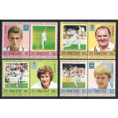 St Vincent 1985 Mi 778/785 MNH - Jucatori de cricket