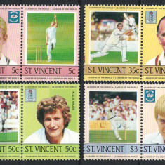 St Vincent 1985 Mi 778/785 MNH - Jucatori de cricket