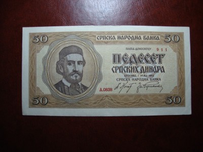 SERBIA 50 DINARI 1942 SUPERBA foto