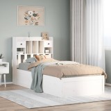 VidaXL Cadru pat fără saltea, alb, 90x190 cm, lemn masiv de pin
