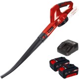 Einhell GE-CL 18 Li E PXC + Twinpack + 4514095 - Suflanta de gradina 105 m3/h + Set 2 acumulatori si incarcator Li-Ion 18 V 4 Ah