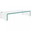 VidaXL Suport TV/monitor din sticlă transparentă, 60 x 25 x 11 cm