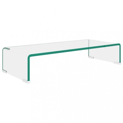 vidaXL Suport TV/monitor din sticlă transparentă, 60 x 25 x 11 cm foto