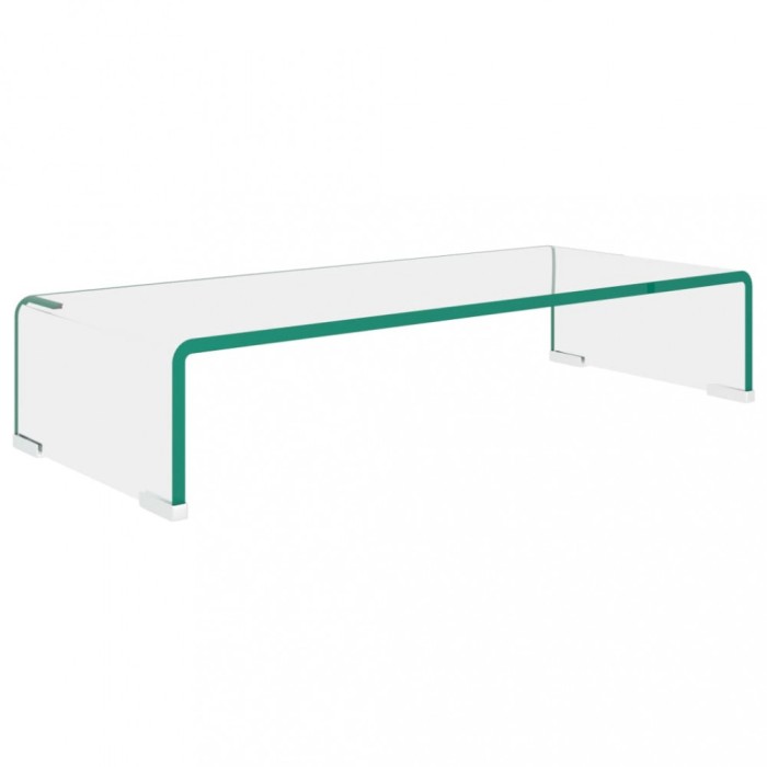 vidaXL Suport TV/monitor din sticlă transparentă, 60 x 25 x 11 cm