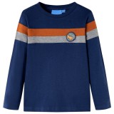 Tricou pentru copii cu m&acirc;neci lungi, bleumarin, 128, vidaXL