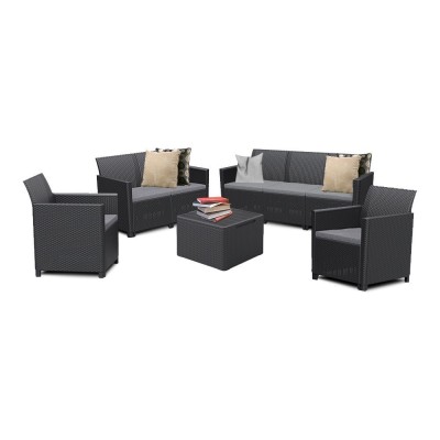 Set mobilier de grădină Claire cu 7 locuri, grafit foto